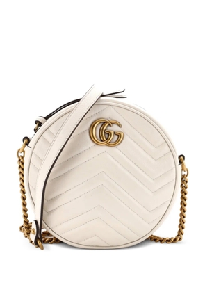 Gucci Pre-Owned GG Marmont Round Shoulder Bag Matelasse Leather Mini crossbody bag - White
