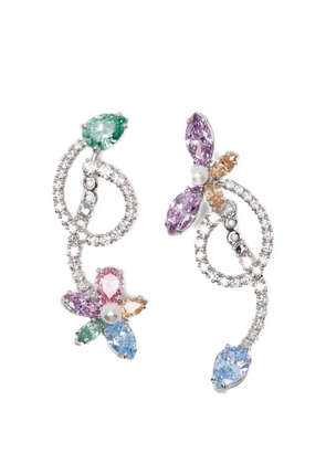 Swarovski x Ariana Grande asymmetrical crystal earrings - Silver