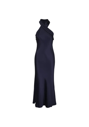 Galvan London Pandora halterneck fluid maxi dress - Blue