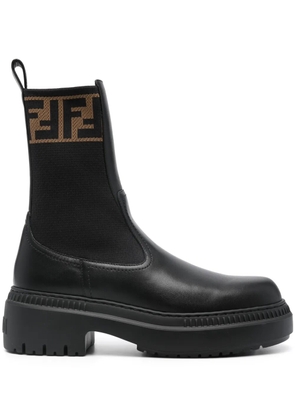 FENDI Domino leather ankle boots - Black