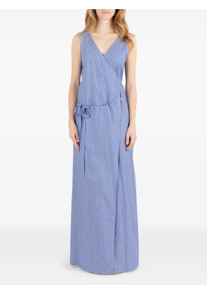 Société Anonyme 92 striped V-neck maxi dress - Blue