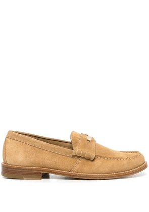 RHUDE suede penny-detail loafers - Brown