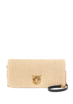 PINKO woven-appliqué crossbody bag - Neutrals