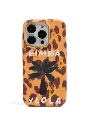 Bimba y Lola Iphone 15 Pro animal-print phone case - Yellow