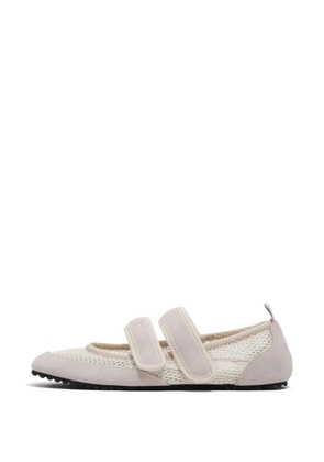 Bimba y Lola mesh-detail strap ballerina shoes - White