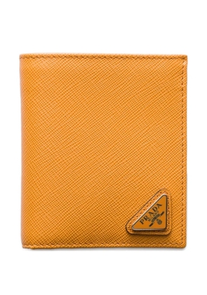 Prada triangle-logo leather wallet - Yellow