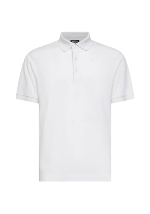 Zegna ribbed collar polo shirt - White
