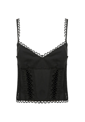 Charo Ruiz Ibiza Poppy lace-trim top - Black