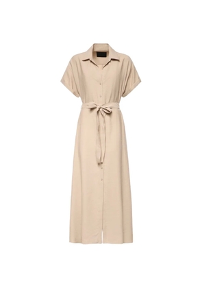 DONDUP gabardine belted maxi dress - Neutrals
