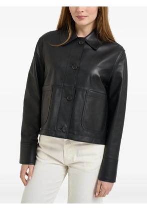 S.W.O.R.D 6.6.44 button leather coat - Black