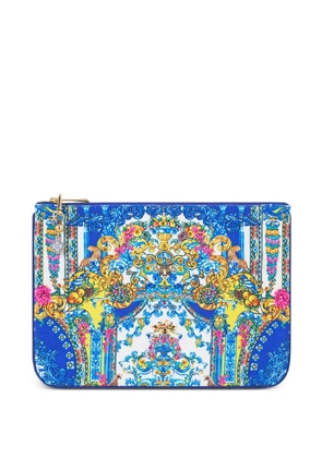 Camilla small floral-print clutch bag - Blue