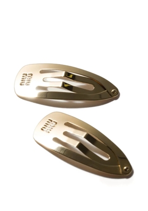 Miu Miu metal hair clips - Gold