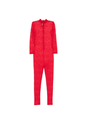 Alchemy lace long-sleeved jumpsuit - Red