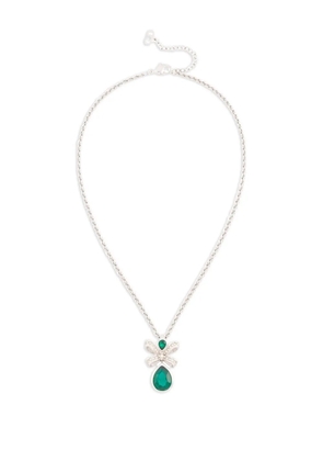Christian Dior Pre-Owned 1980s emerald necklace - Silver