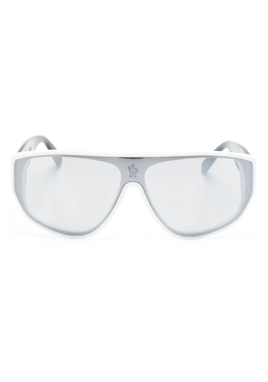 Moncler Eyewear engraved-logo oversize-frame sunglasses - White