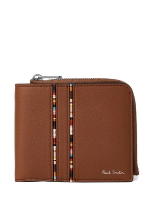 Paul Smith zip-around multi-stripe wallet - Brown