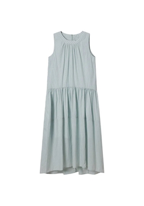 tout a coup striped gathered midi dress - Blue