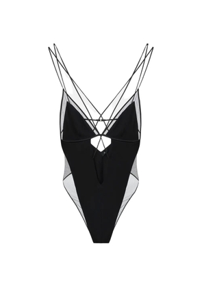 Elisabetta Franchi tulle insert bodysuit - Black