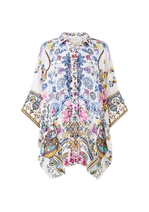 Camilla Batwing floral shirt - White