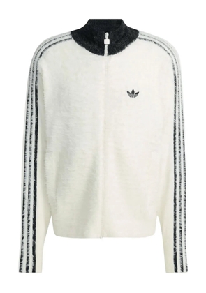 adidas three-stripe zip-up cardigan - Neutrals