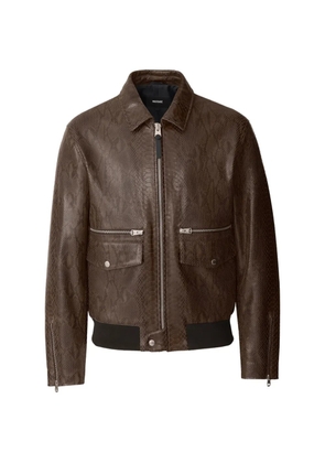 Mackage Jakari-Snk snakeskin-effect zipped leather jacket - Brown