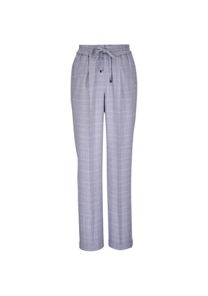 Kiton plaid drawstring trousers - Grey