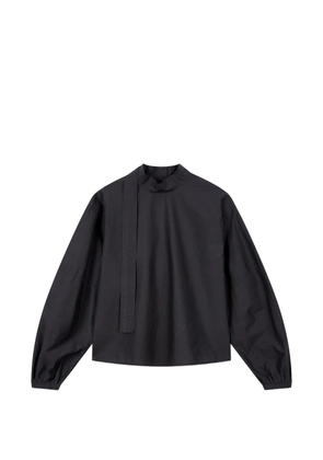 TOMBOY high-neck long-sleeve cotton blouse - Black
