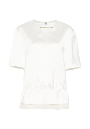 TOTEME V-neck satin top - Neutrals