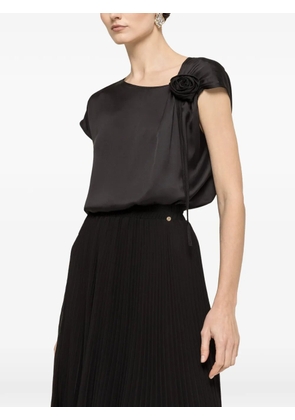 NISSA floral-detail top - Black