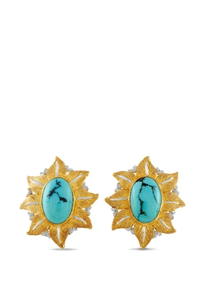 Buccellati floral turquoise earrings - Gold