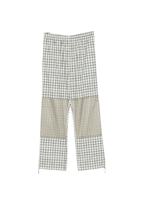 ROA Aair Floweave printed check elasticated waistband pants - White
