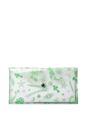 Chrome Hearts logo-print transparent pouch - White