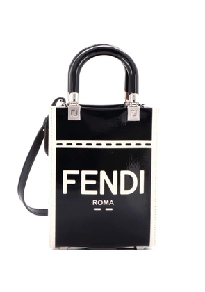 Fendi Pre-Owned Sunshine Shopper Tote Patent and Canvas Mini crossbody bag - Black