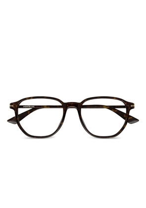 MONT BLANC EYEWEAR tortoiseshell rectangle glasses - Brown