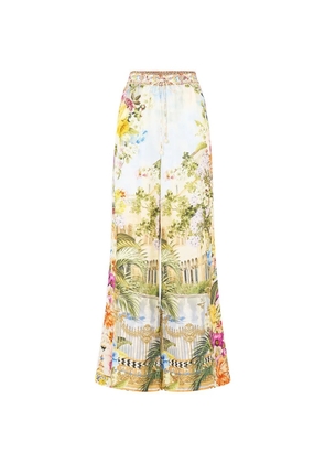 Camilla floral print straight-leg trousers - Blue