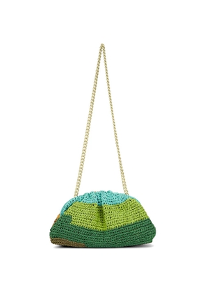 Maria La Rosa Layers Game Crochet chain clutch bag - Green