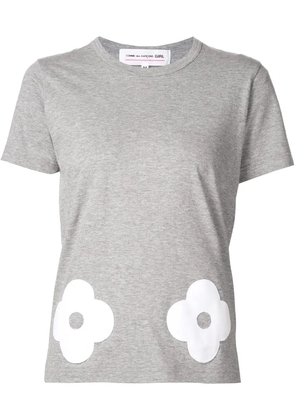 Comme Des Garçons Girl flower appliqué T-shirt - Grey