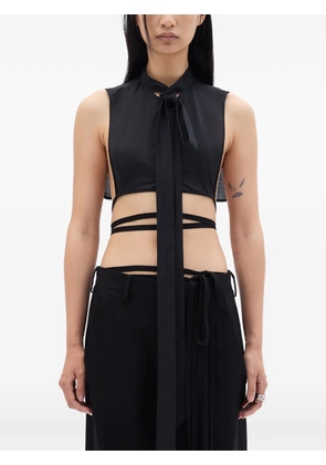 Ann Demeulemeester Cyra detachable-foulard top - Black
