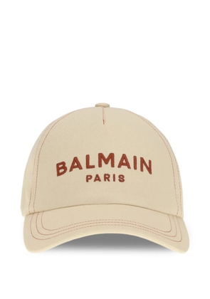 Balmain Paris embroidered cap - Neutrals