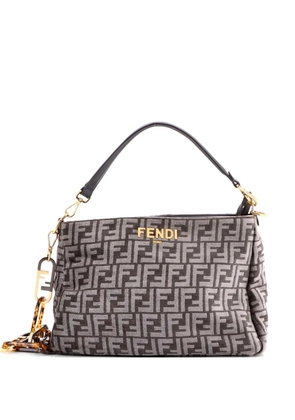 Fendi Pre-Owned O'Lock Zip Shoulder Bag Zucca Chenille hobo bag - Grey