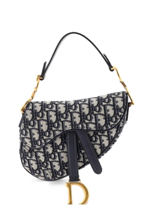 Christian Dior Pre-Owned Saddle Handbag Oblique Canvas Mini shoulder bag - Blue