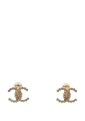 CHANEL Pre-Owned 2018 Gold Plated Rhinestone CC Clip On Earrings costume earrings