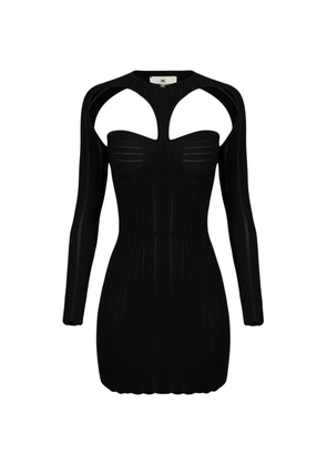 Elisabetta Franchi openwork mini dress - Black