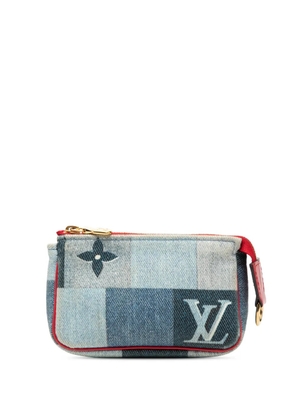 Louis Vuitton Pre-Owned 2020 Micro Monogram Denim Patchwork Pochette Accessoires pouch - Blue