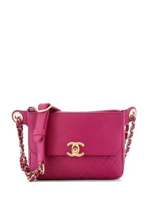 CHANEL Pre-Owned Multi Pouching Flap Waist Bag with Coin Purse Quilted Calfskin with Tweed belt bag - Pink