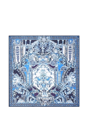 Camilla printed twill square scarf - Blue