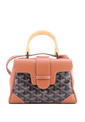 Goyard Pre-Owned Saigon Top Handle Bag Coated Canvas with Leather Mini shoulder bag - Brown