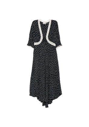 Rixo Amina polka-dot crochet dress - Black