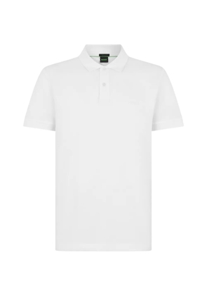 BOSS logo-embroidered polo shirt - White