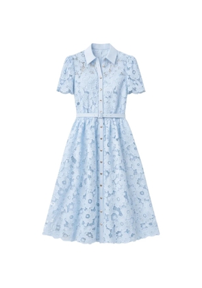 Self-Portrait belted midi dress - Blue